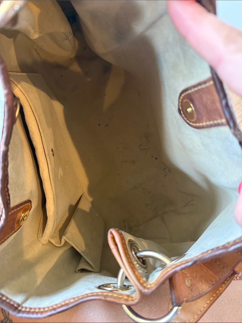 Louis Vuitton Checker Galleria pm Hobo Bag with Leather lv Brown/White azur - Picture 10 of 14